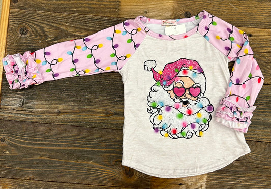Santa Lights Ruffle Raglan