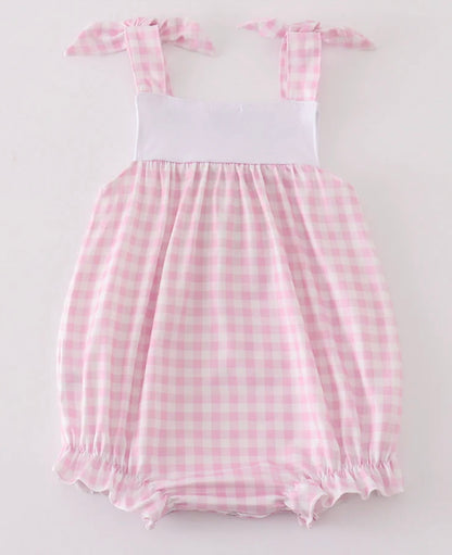 Pink Gingham Spring Bunny Bubble