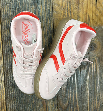 JP Light Pink/Red Suede Slip Ons