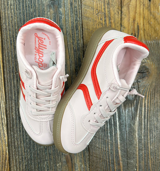 JP Light Pink/Red Suede Slip Ons