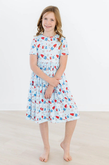 M&R Proudly Patriotic S/S Pocket Twirl Dress