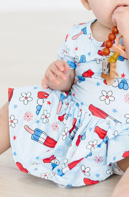 M&R Proudly Patriotic S/S Twirl Bodysuit