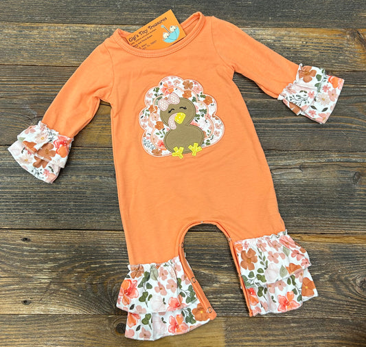 Autumn Turkey Blooms Romper
