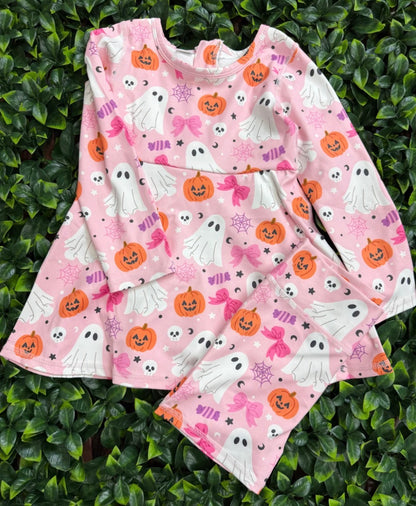 Pink Halloween Active Wear Dress With Shorts