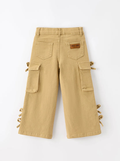 Cargo Bow Pocket Wide Leg Pants