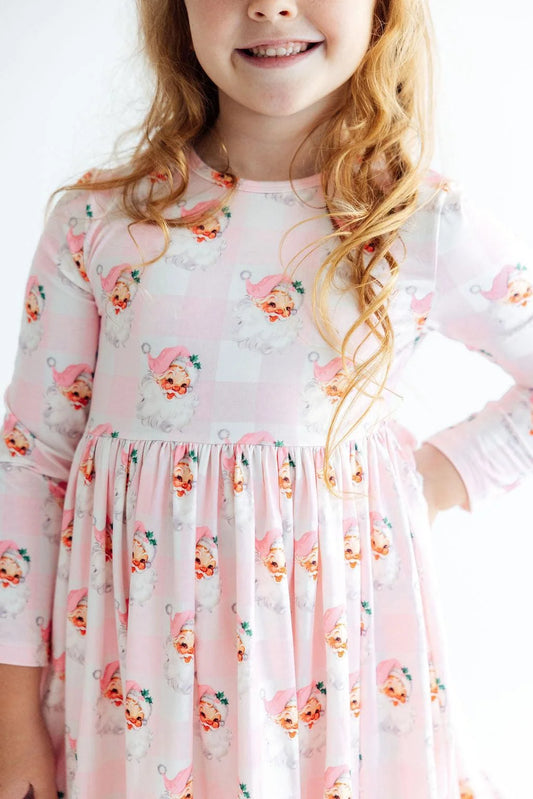 M&R Storybook Santa L/S Ruffle Twirl Dress