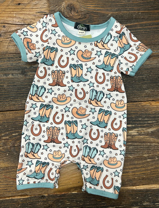 CC Cowboy Boots Romper