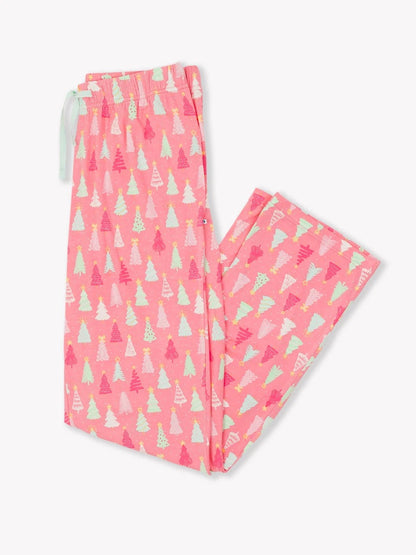 RuffleButts Merry Pink Pines Adult Pajama Pants