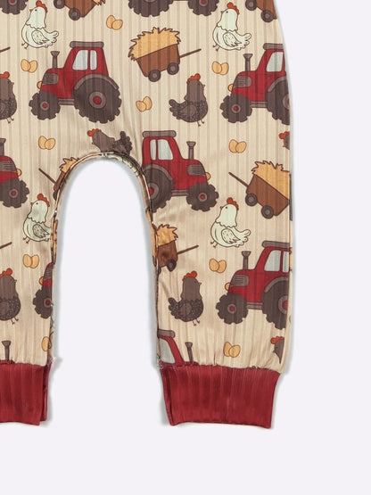 Red Tractor Romper