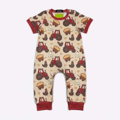 Red Tractor Romper