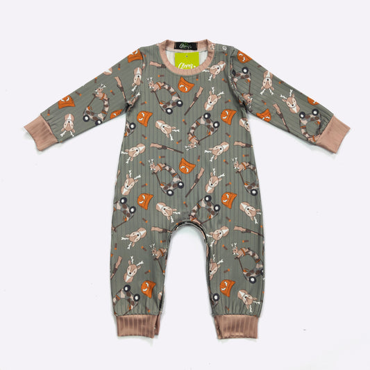 Olive Deer Hunting Romper