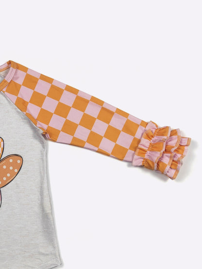 Turkey Pumpkin Ruffle Raglan