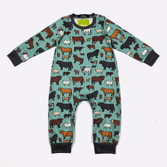 Teal Cattle Romper