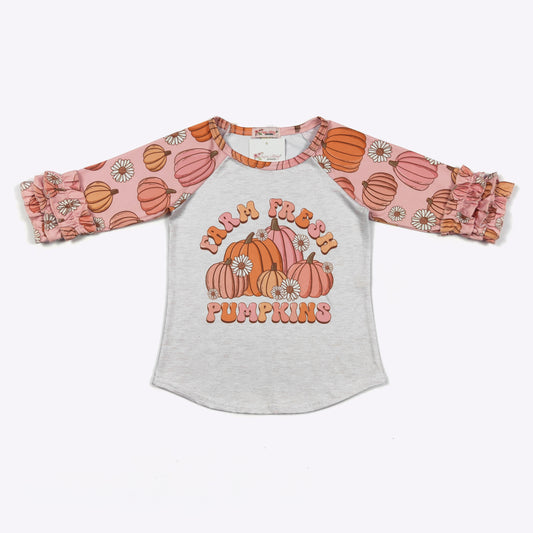 Farm Fresh Pumpkin Girls Raglan