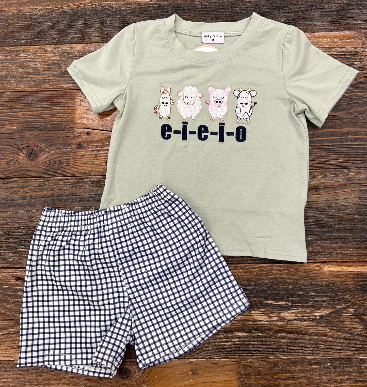 EIEIO Embroidered Short Set