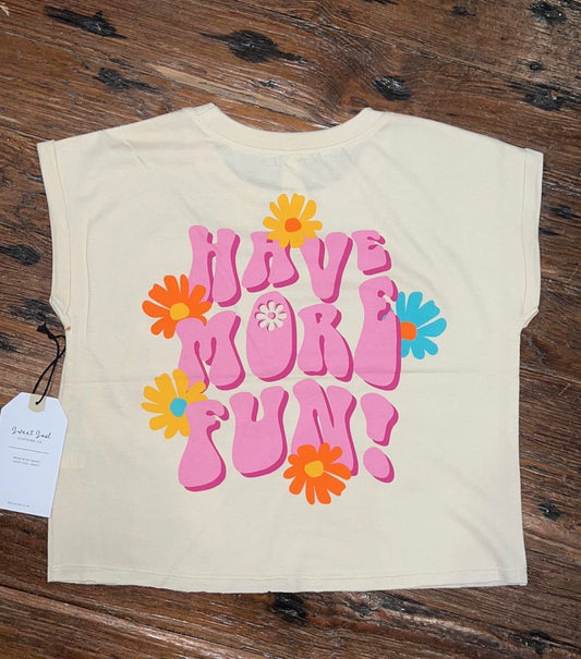 Sweet Soul Have More Fun Retro Floral Graphic Tee
