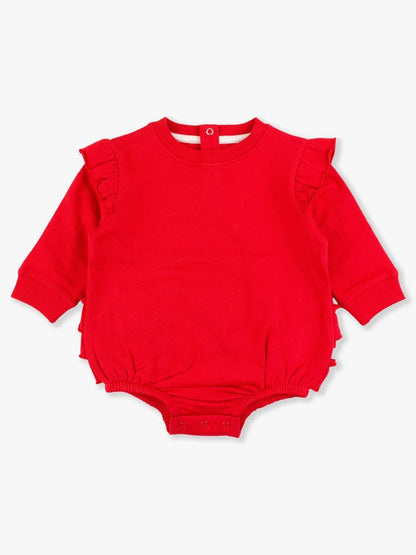 RuffleButts Sweatshirt Bubble Romper