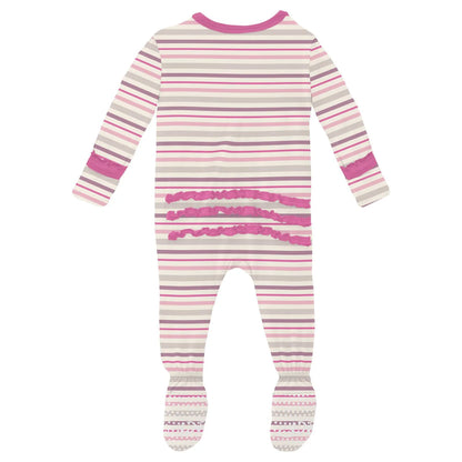 Kickee Pants Whimsical Stripe Ruffle Footie