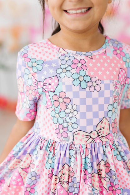 MR Patchwork Princess S/S Pocket Twirl Dress