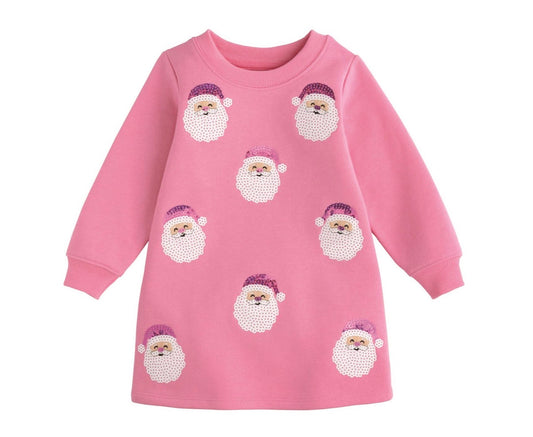 Mudpie Sparkle Santa Sweatshirt Dress