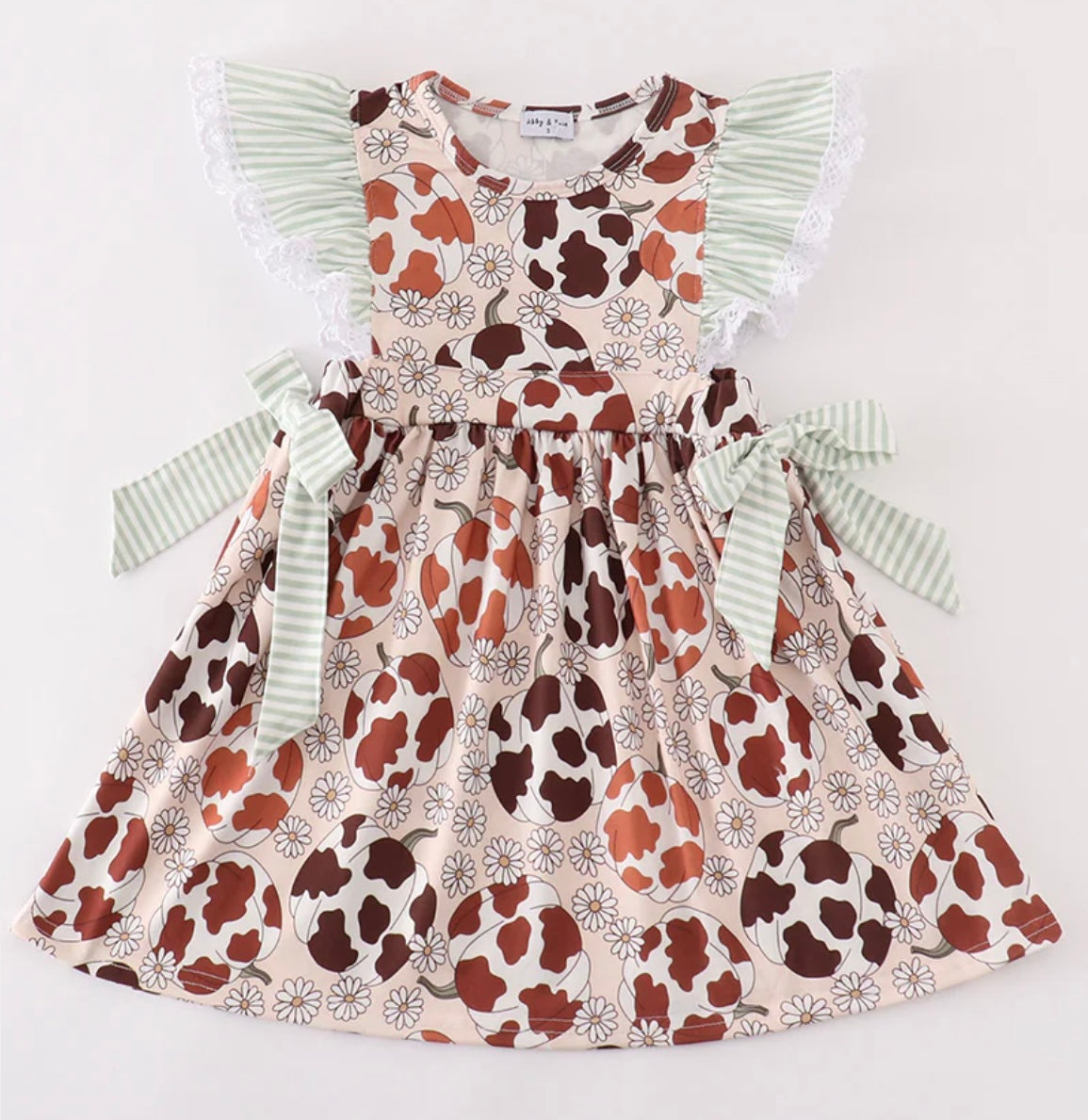 Pumpkin Daisy Leopard Dress