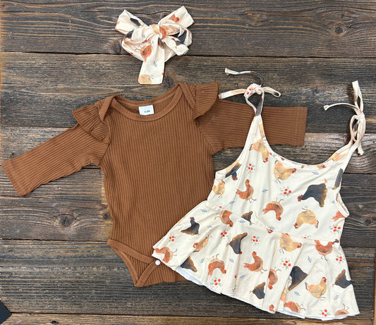 Farm Life Onesie + Dress Set