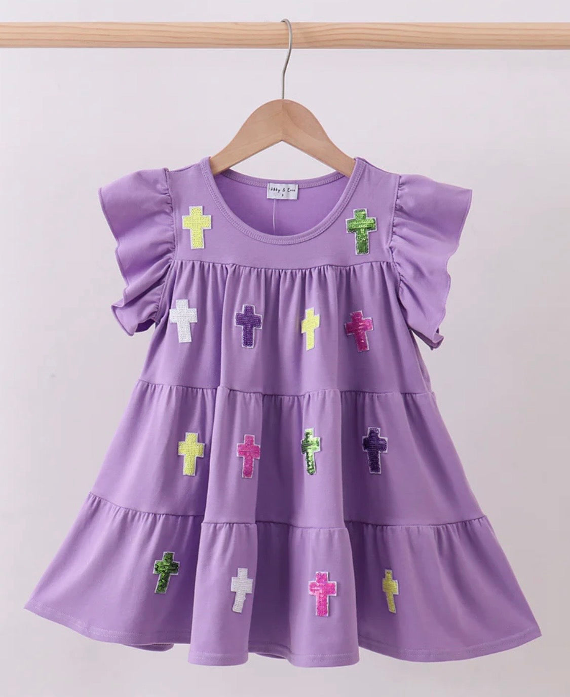 Lavender Cross Ruffle Dress