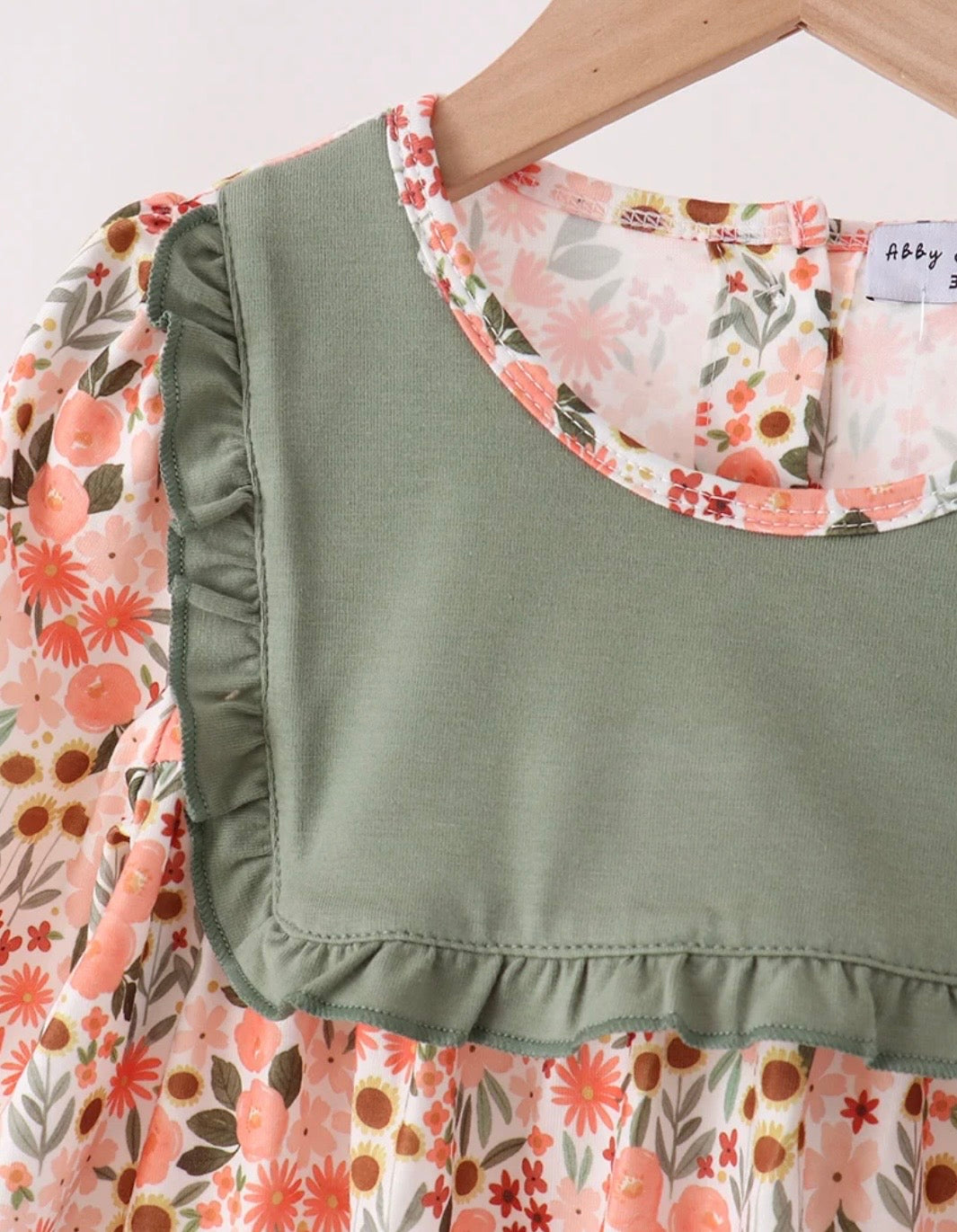 Green Floral Ruffle Pant Set