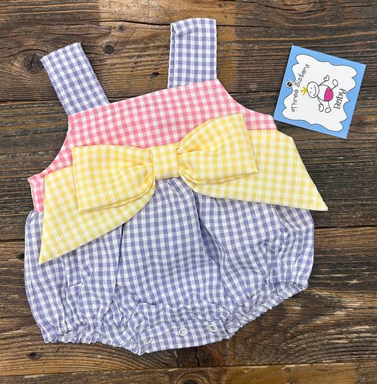 Three Sisters Pastel Colorblock Bow Bubble