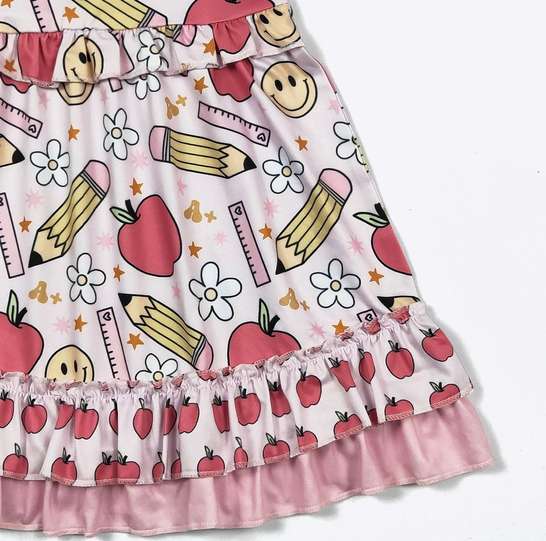 School Smiley Ruffle Dress