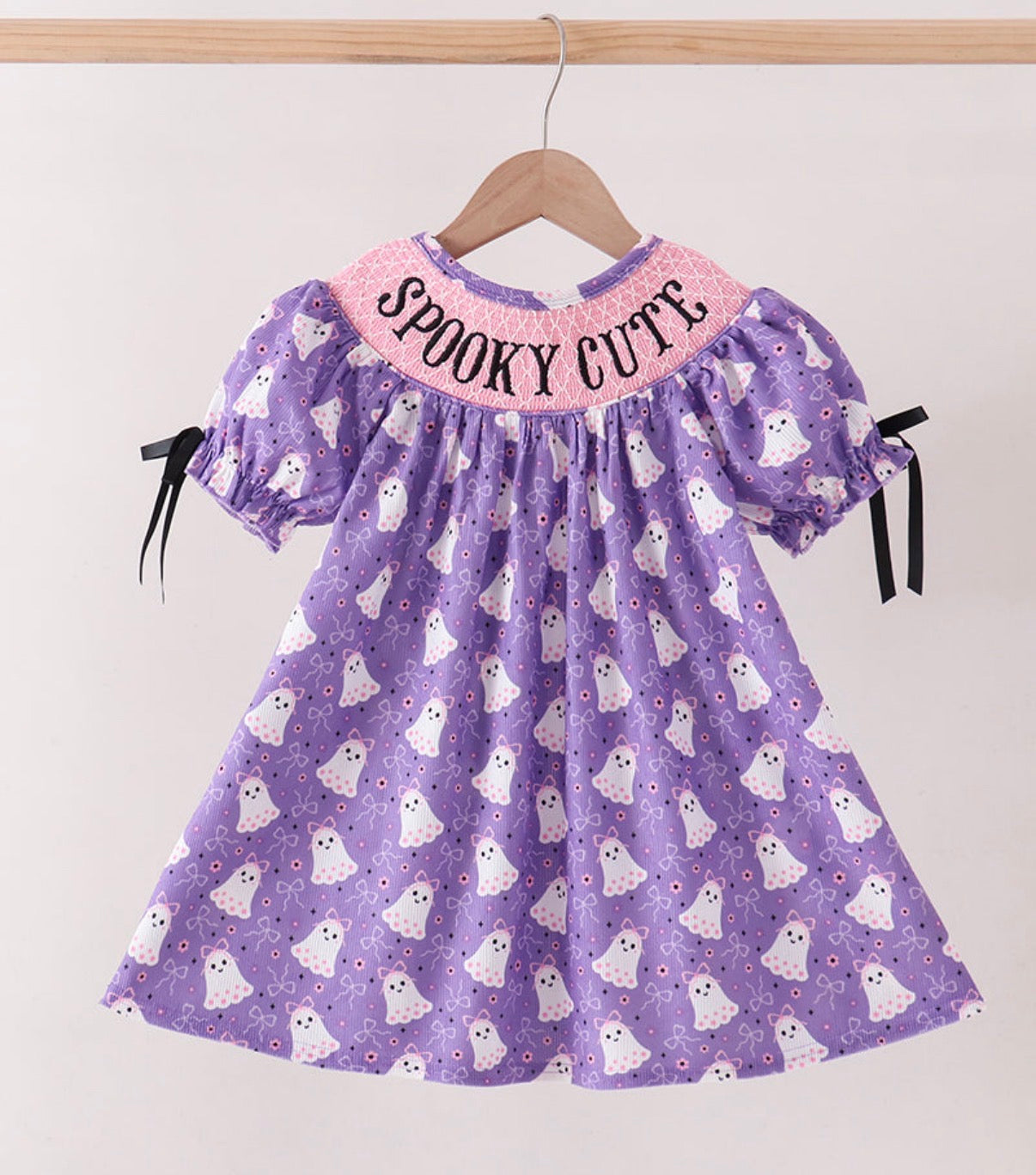 Spooky Cute Purple Smocked Dress