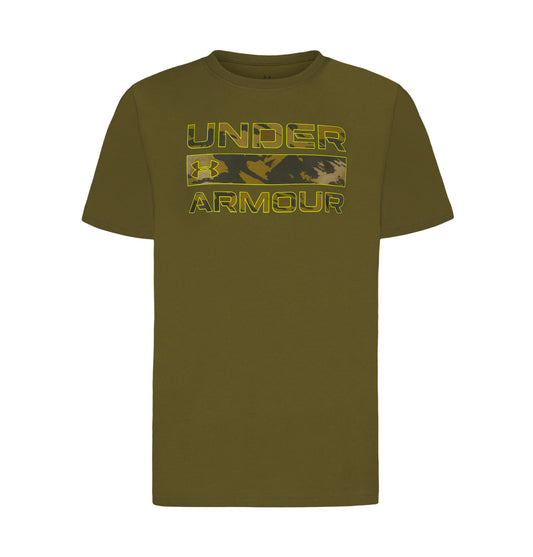 Under Armour Canteen Green Stacked Logo Tee