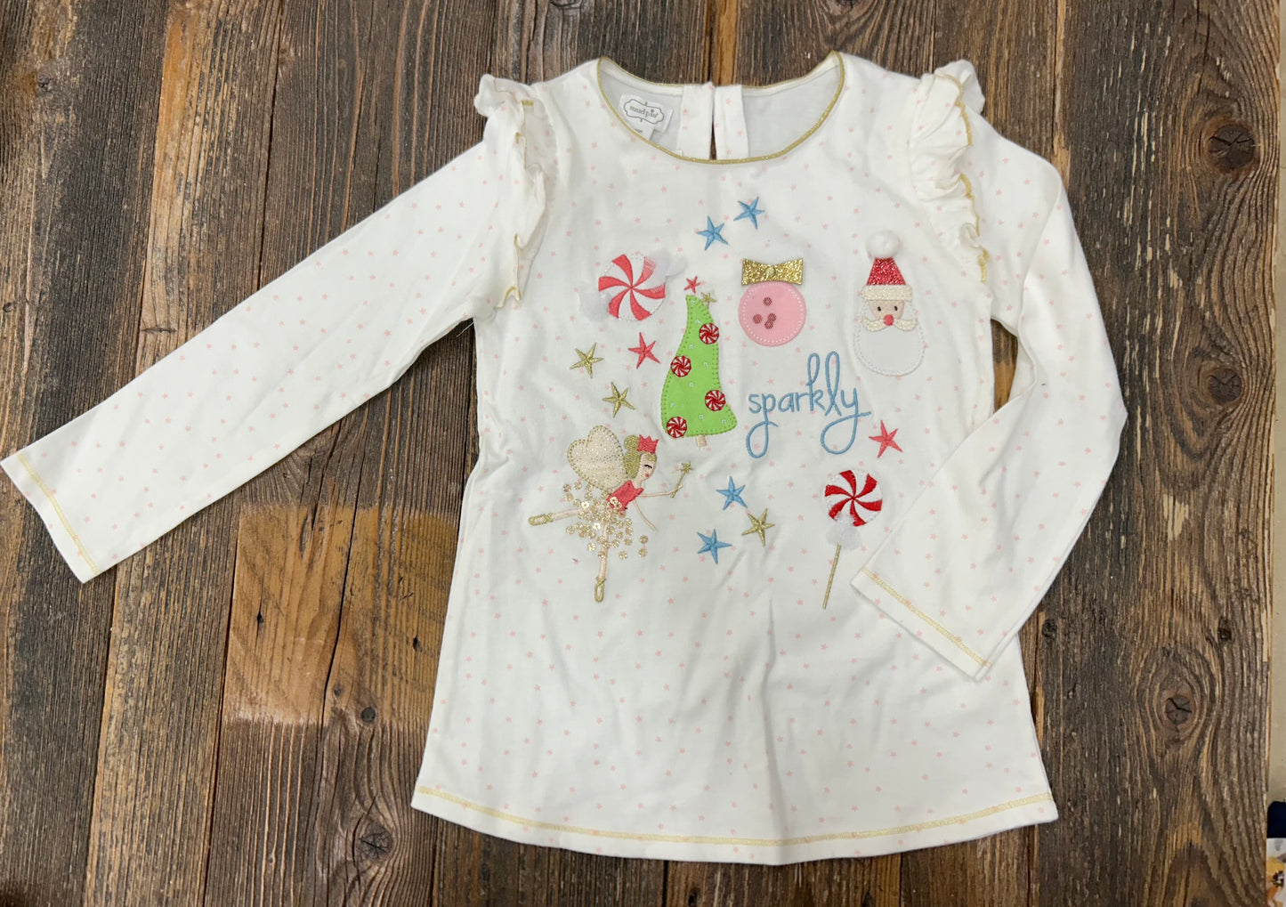 Mudpie White Sparkle Christmas Tunic