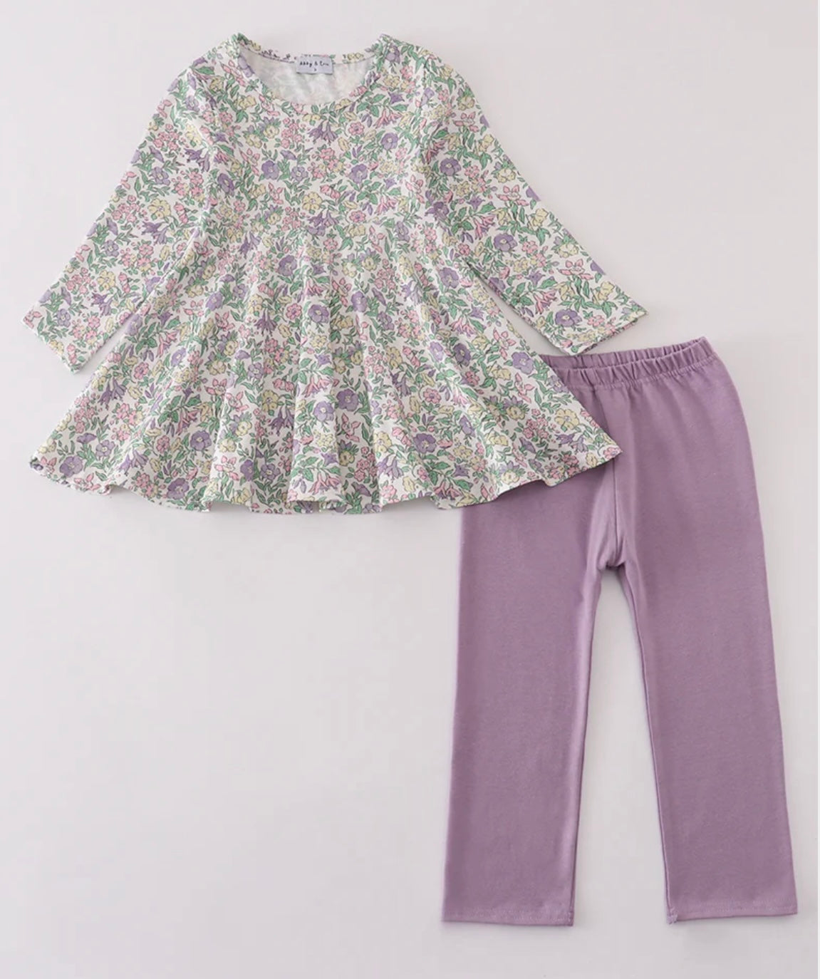 Lilac Floral Twirl Top set