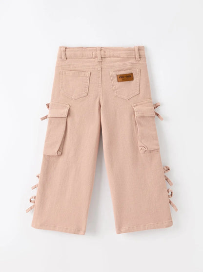 Cargo Bow Pocket Wide Leg Pants