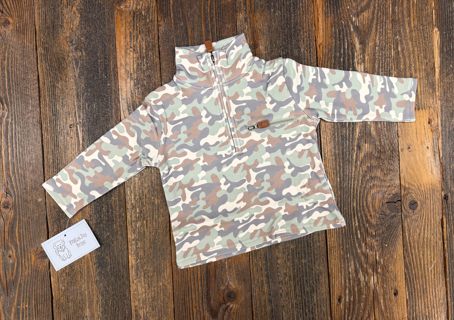 Millie Jay Kingston 1/4 Zip Pullover - Camo (669)