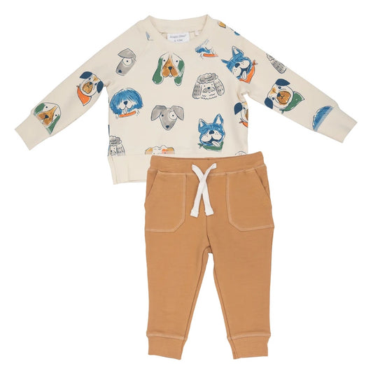 Angel Dear Furry Friends Raglan Sweatshirt & Jogger Set