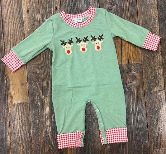 Reindeer Embroidered Romper