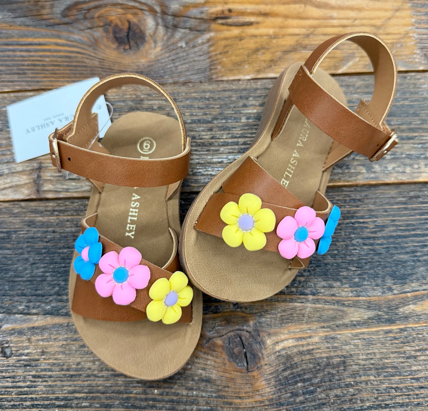 LA Tan Flower Sandal