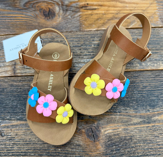 LA Tan Flower Sandal