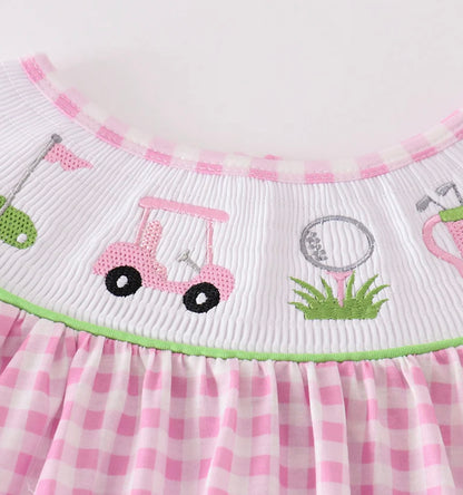 Pink Golf Embroidered Set