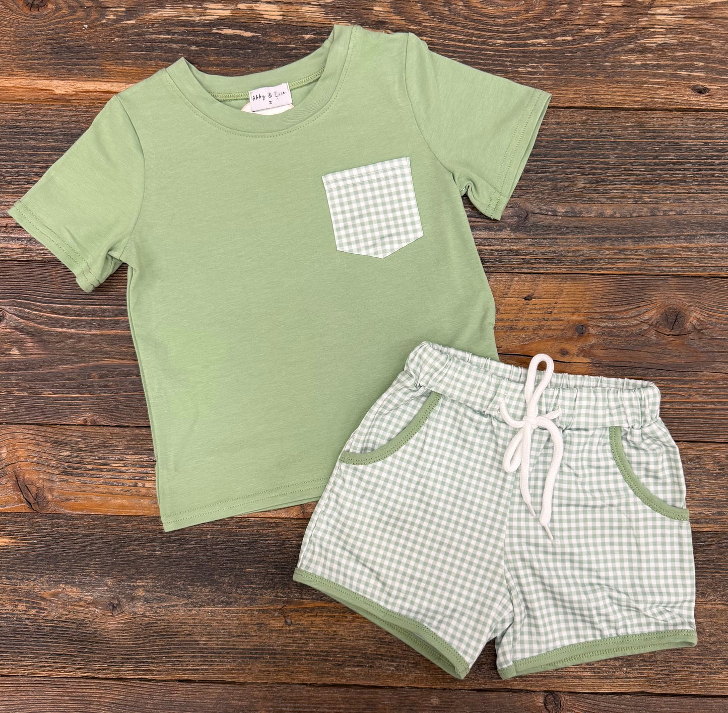 Sage Gingham Short Set
