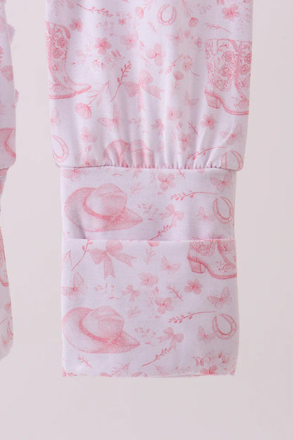 Pink Boots Bamboo Romper