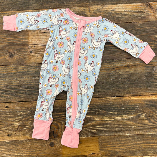 Blue Chicken Floral Zip Up