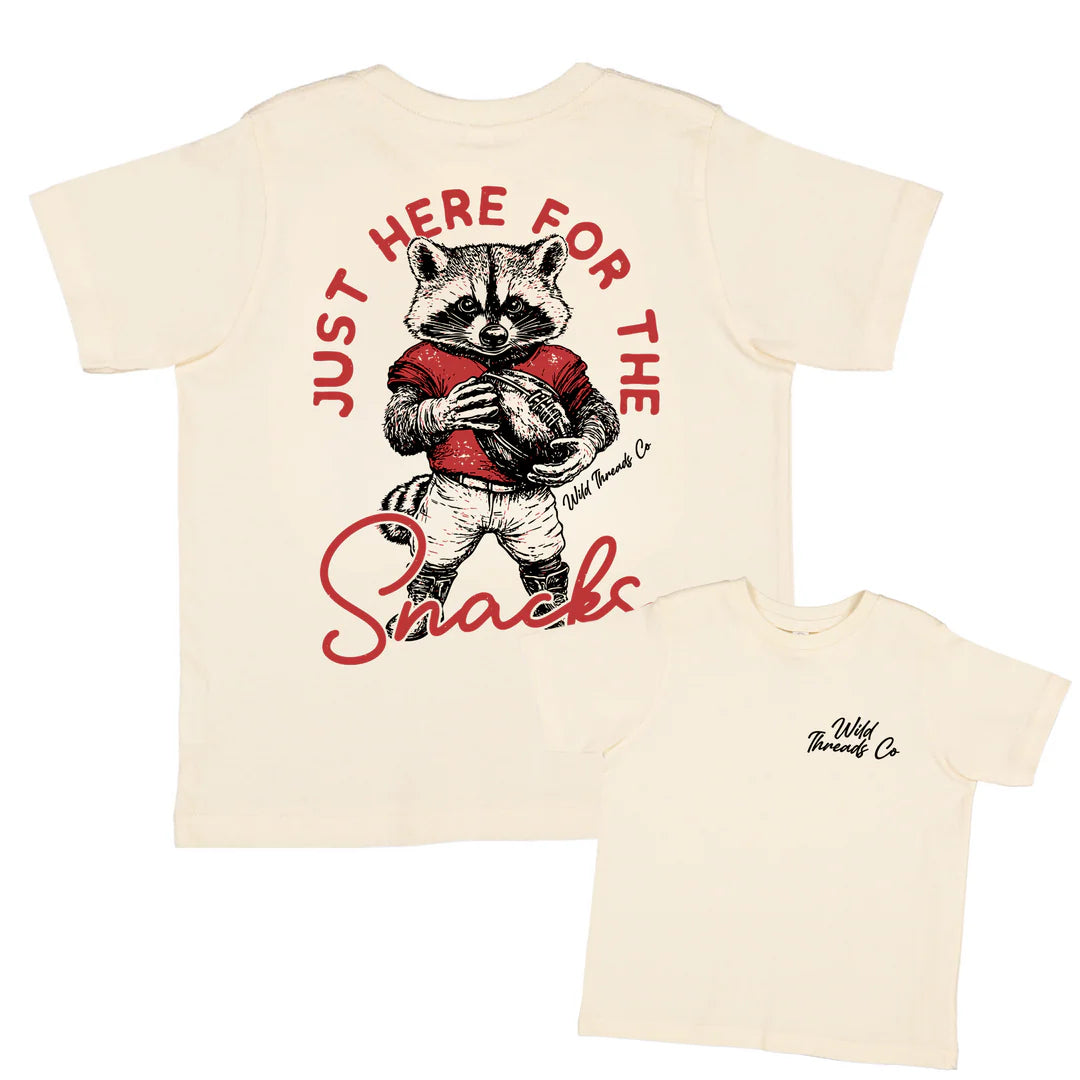 Wild Threads Here For the Snacks Football Tee