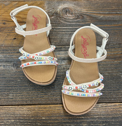 Jelly Pop White Glitter Beaded Sandal