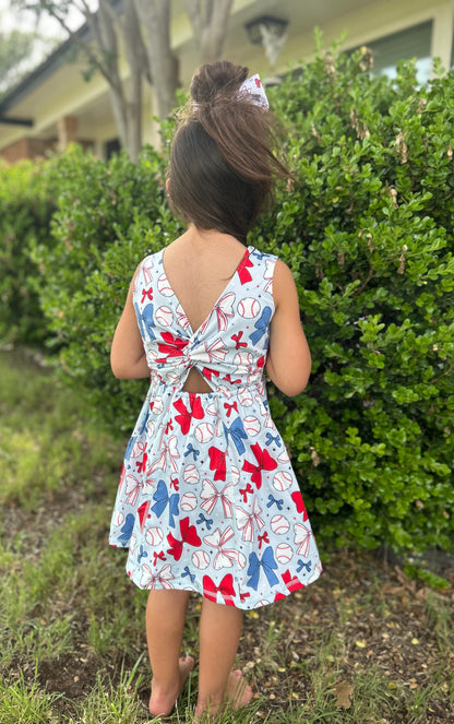 Bows & Baseball Tennis Dress