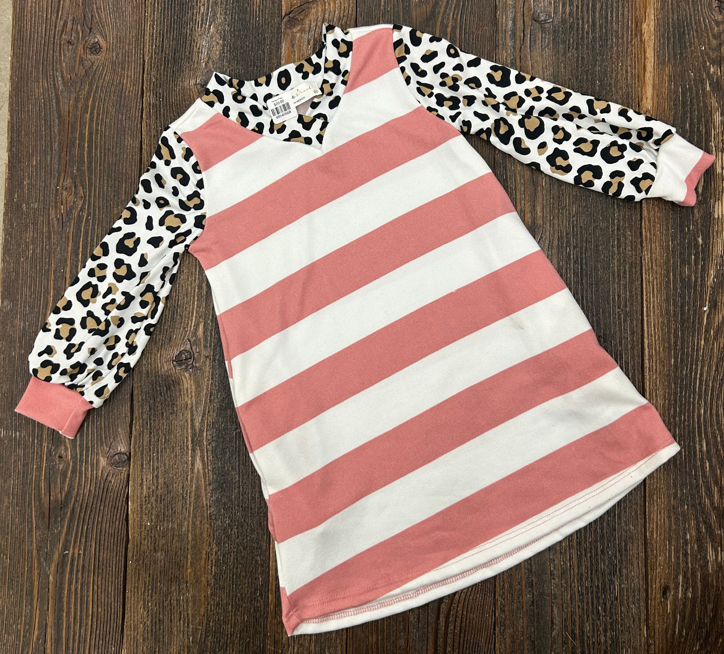 Perfect Peach Coral/Ivory/Animal Print Dress