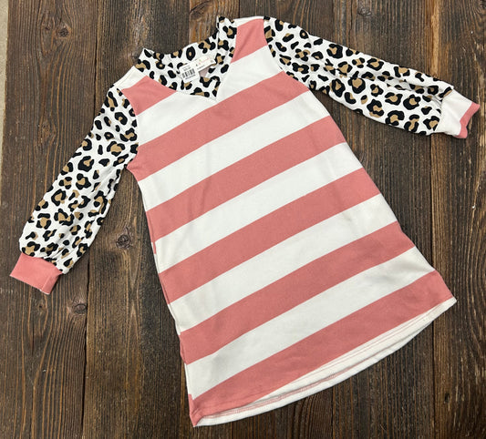 Perfect Peach Coral/Ivory/Animal Print Dress
