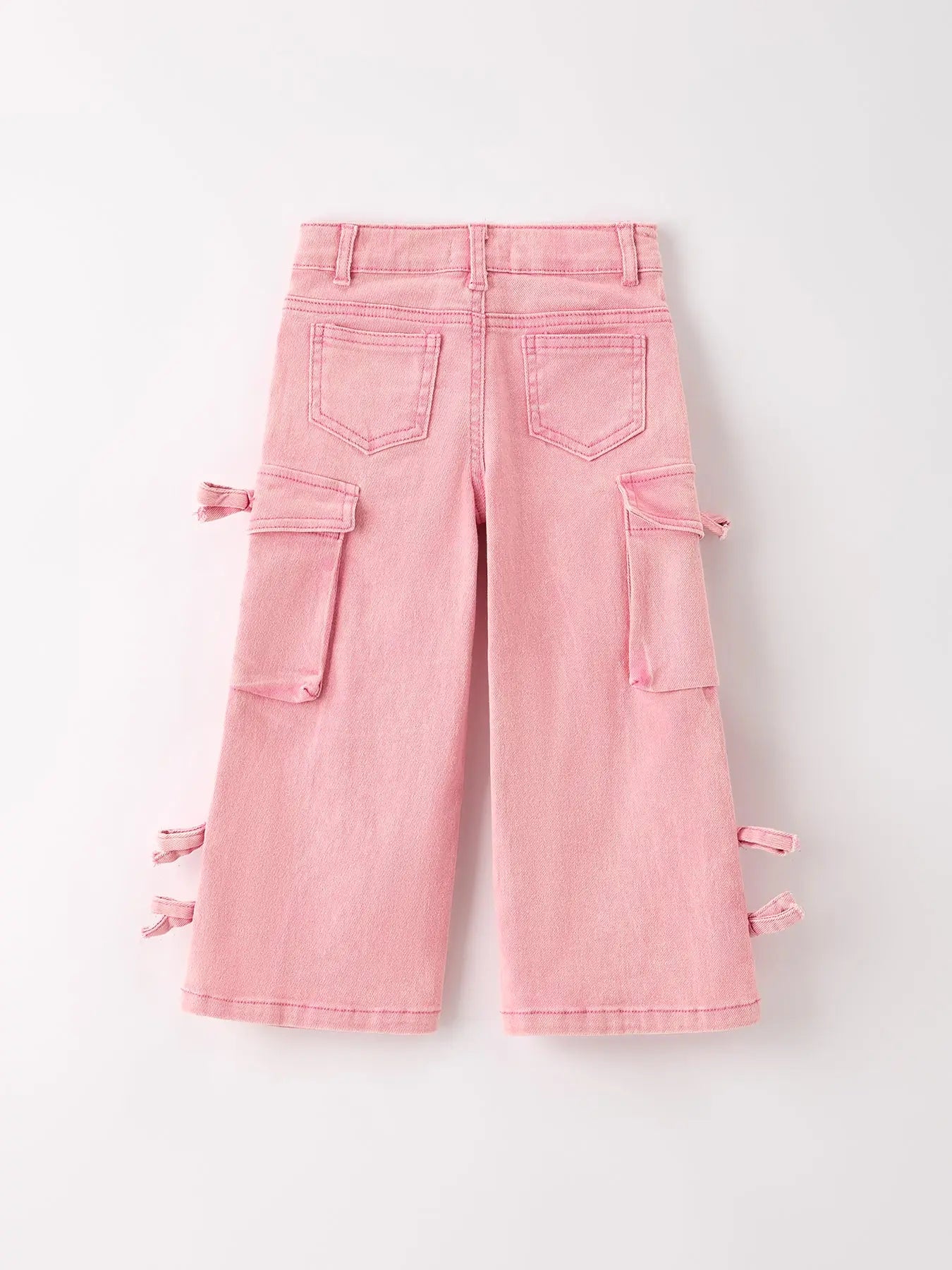 Pink Wide Leg Denim Pants